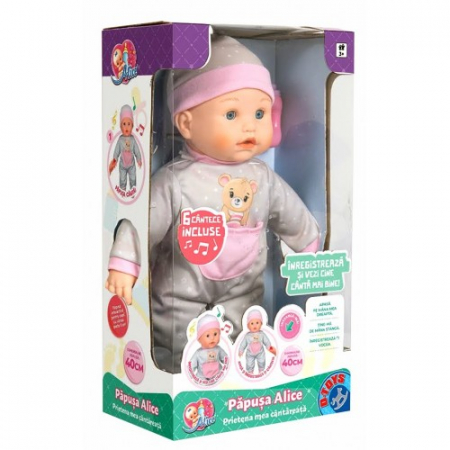 PAPUSA ALICE - INREGISTREAZA VOCEA SI CANTA (IN LIMBA ROMANA) - 40 CM [1]