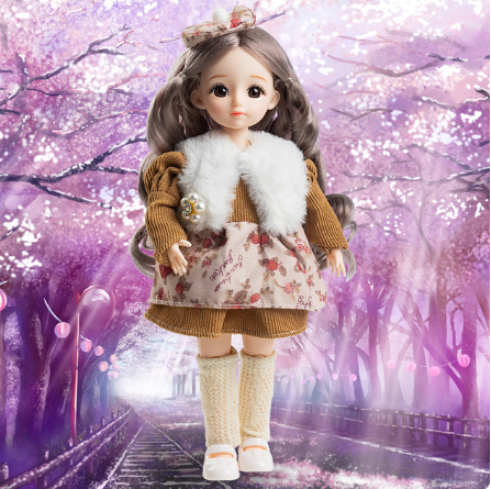 Papusa, cu articulatii mobile, Fashion Doll, mov [1]