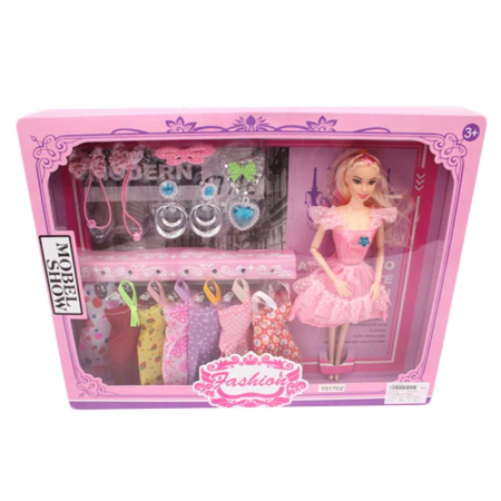 Papusi, plusuri, zane si figurine - Papusa Cu Garderoba Si Accesorii,Dimensiune ambalaj: 42x32,5x5,5 (cm)