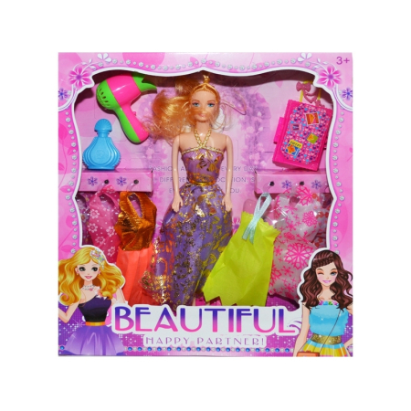 Papusi, plusuri, zane si figurine - Papusa Cu Garderoba Si Accesorii Frumusete