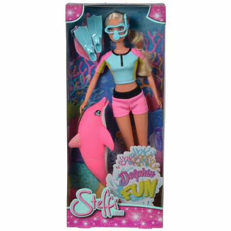 Papusa Simba Steffi Love Dolphin Fun 29 cm cu delfin si accesorii [2]