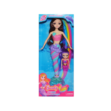 Papusi, plusuri, zane si figurine - Papusa Sirena + Papusica Sirena, Flexibile