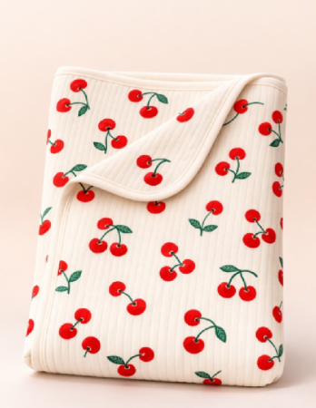 Paturele - Pătură din bumbac pieptănat, 85x75 cm, model Cirese