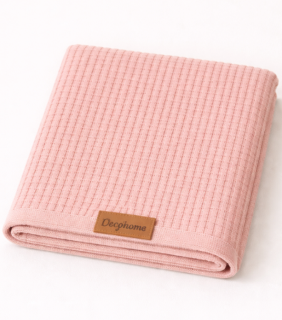 Păturele - Pătură tip fagure, pentru primavara-vara, 85x80 cm, roz