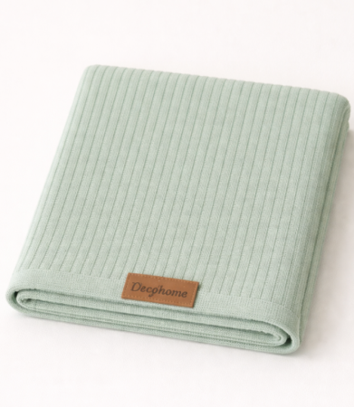 Păturele - Pătură tip fagure, pentru primavara-vara, 85x80 cm, verde menta