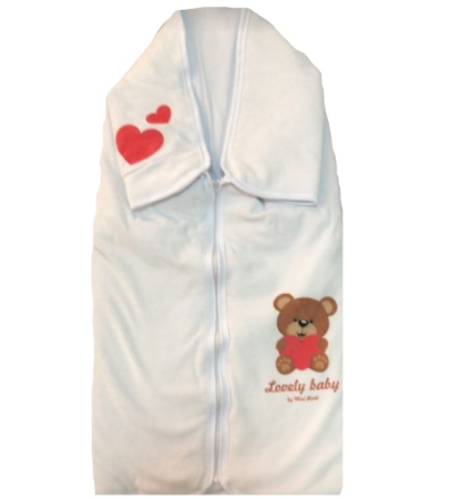 Haine botez - Paturica 2 in 1 Port bebe ursulet roz