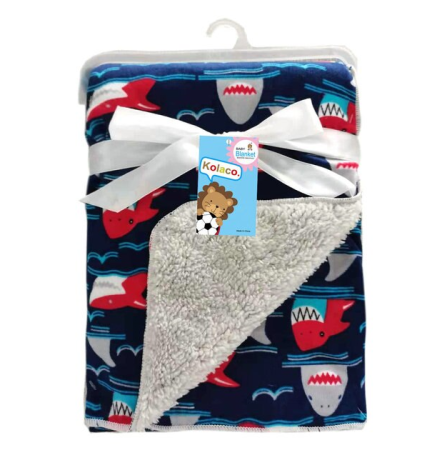 Paturele - Paturica bebe , imblanita, 98 X 80 cm, albastra