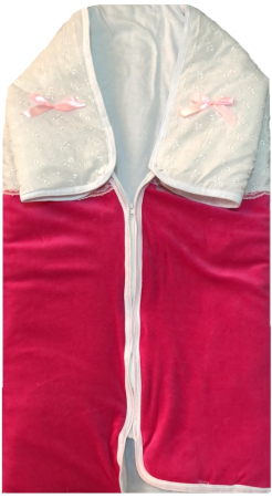 Haine botez - Paturica bebe,tip port bebe 2 in 1,cu dantela,roz,80x80cm