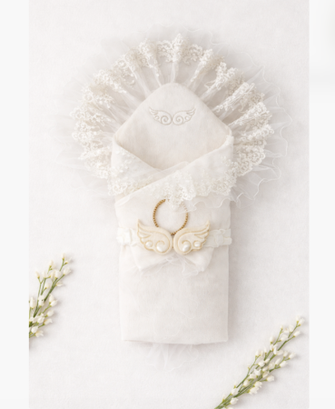 Haine botez - Paturica bebe, tip portbebe, Colectia Lux Aripi de Inger