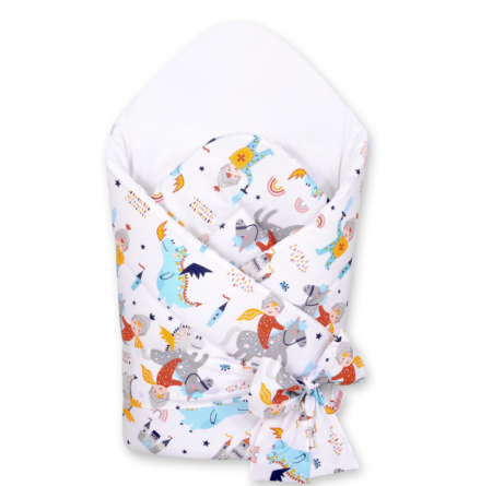 Păturele - Paturica de infasat nou-nascut Knights and Dragons