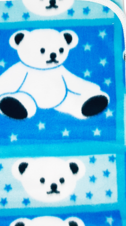 Paturele - Păturică polar bebe, 74x74 cm, ursuleti, albastru