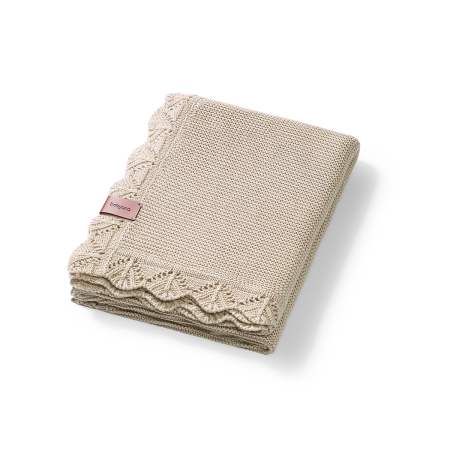 Haine bebe fetite - Paturica tricotata, fibre bambus, organic, bej