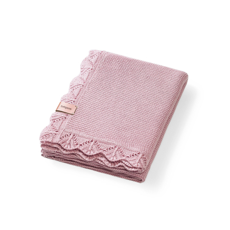 Haine bebe fetite - Paturica tricotata, fibre bambus, organic, roz