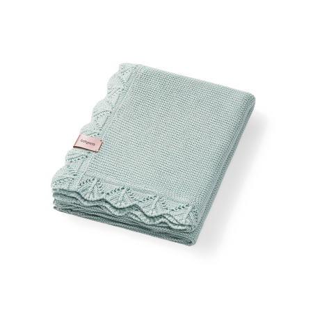 Haine bebe fetite - Paturica tricotata, fibre bambus, organic, verde menta