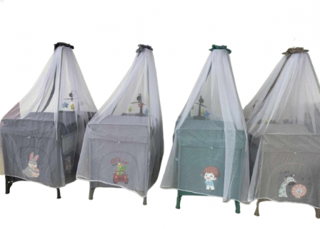 Patut bebelusi, L-Sun, cu laterala culisanta, pliabil, include masa de infasat, cu baldachin si jucarie carusel [2]