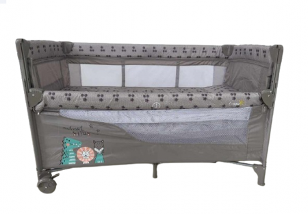 Patut bebelusi, L-Sun, cu laterala culisanta, pliabil, include masa de infasat, cu baldachin si jucarie carusel [1]