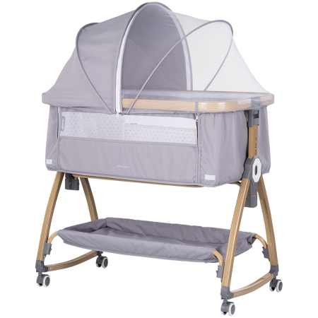 Patuturi si tarcuri pliabile - Patut co-sleeper Chipolino Charisma cu laterala culisanta platinum wood