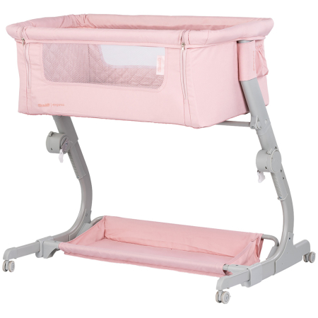 Pentru bebe - Patut co-sleeper Chipolino Eleganza cu laterala culisanta pink marshmallow