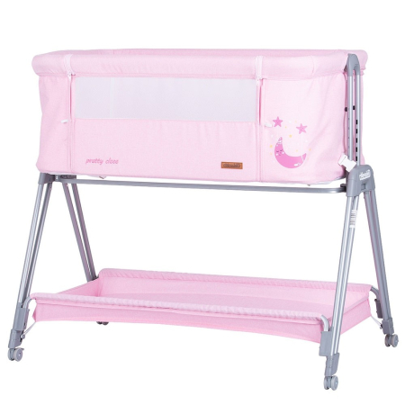Patuturi si tarcuri pliabile - Patut Co-Sleeper Chipolino Pretty Close blush, Inaltime ajustabila in 5 pozitii, cu pozitie anti-reflux
