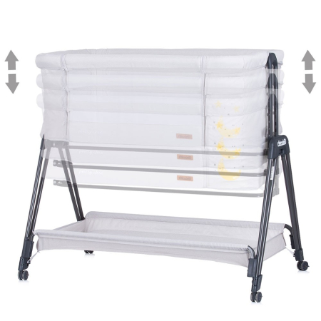 Patut Co-Sleeper Chipolino Pretty Close platinum,Inaltime ajustabila in 5 pozitii, cu pozitie anti-reflux [2]