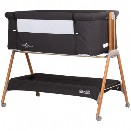 Patuturi si tarcuri pliabile - Patut Co-Sleeper Chipolino Sweet Dreams graphite wood