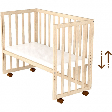 Patut copii din lemn co-sleeper Hubners Eva 94x46 cm natur [4]