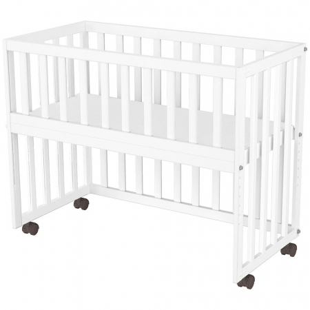 Patut din lemn - Patut copii din lemn co-sleeper Hubners Matei 94x46 cm alb
