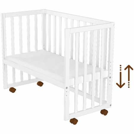 Patut copii din lemn co-sleeper Hubners Matei 94x46 cm alb [5]