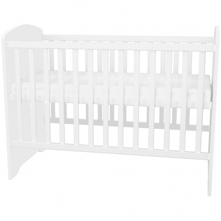 Patut copii din lemn cu sertar Hubners Matei 120x60 cm alb cu stelute [4]