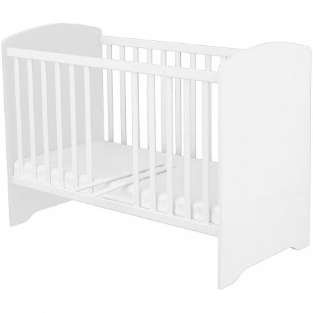 Patut copii din lemn cu sertar Hubners Matei 120x60 cm alb cu stelute [5]