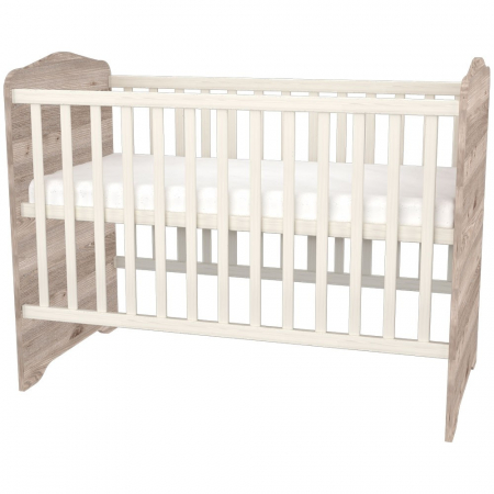 Patut copii din lemn cu sertar Hubners Sofia 120x60 cm crem nisip [3]
