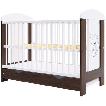 Patut din lemn - Patut copii din lemn Hubners Calisto Ursulet 120x60 cm maro cu sertar