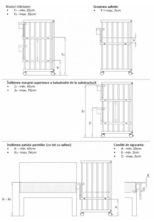 Patut copii din lemn KLUPS Piccolino Grafit 90x40 cm [5]