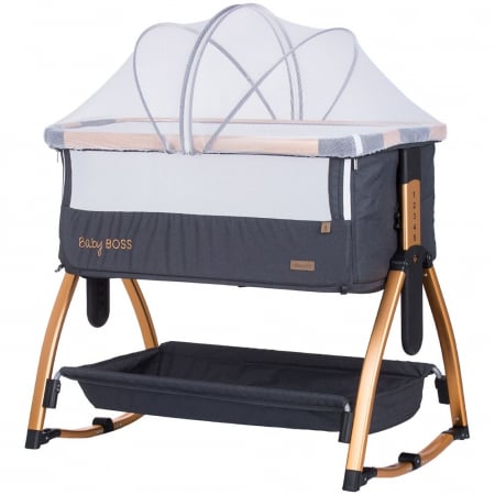 Patuturi si tarcuri pliabile - Patut Co-Sleeper Chipolino Baby Boss raven