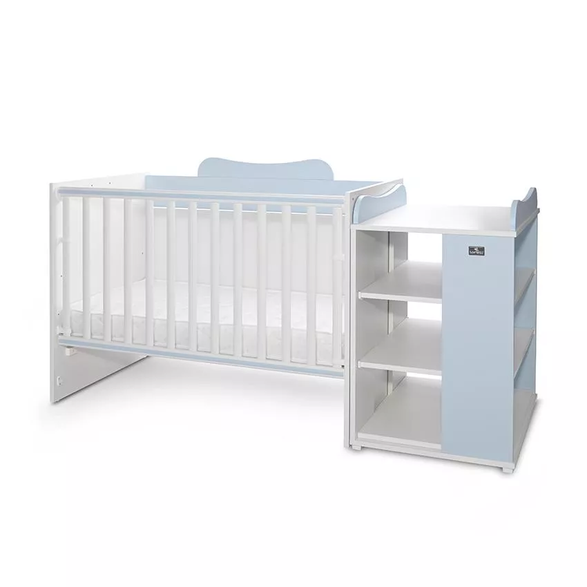 Patut modular multifunctional, 5 confirgurari diferite, 190 x 72 cm, Multi, White Baby Blue [1]