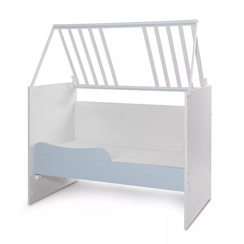 Patut modular multifunctional, 5 confirgurari diferite, 190 x 72 cm, Multi, White Baby Blue [7]
