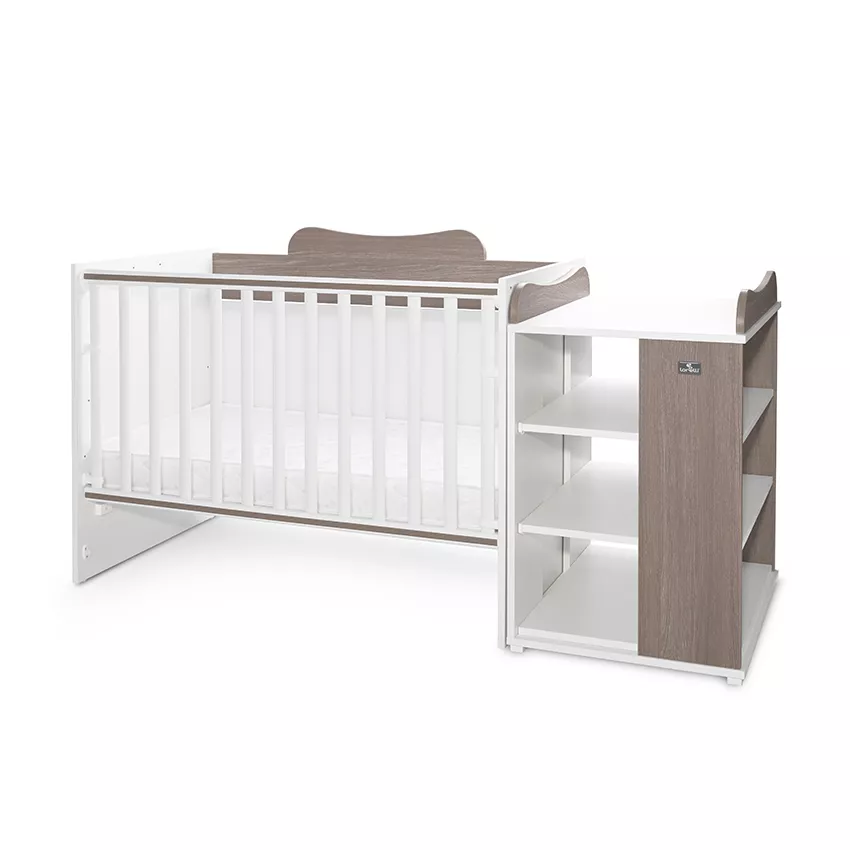 Patut modular multifunctional, 5 confirgurari diferite, 190 x 72 cm, Multi, White & Coffee [1]