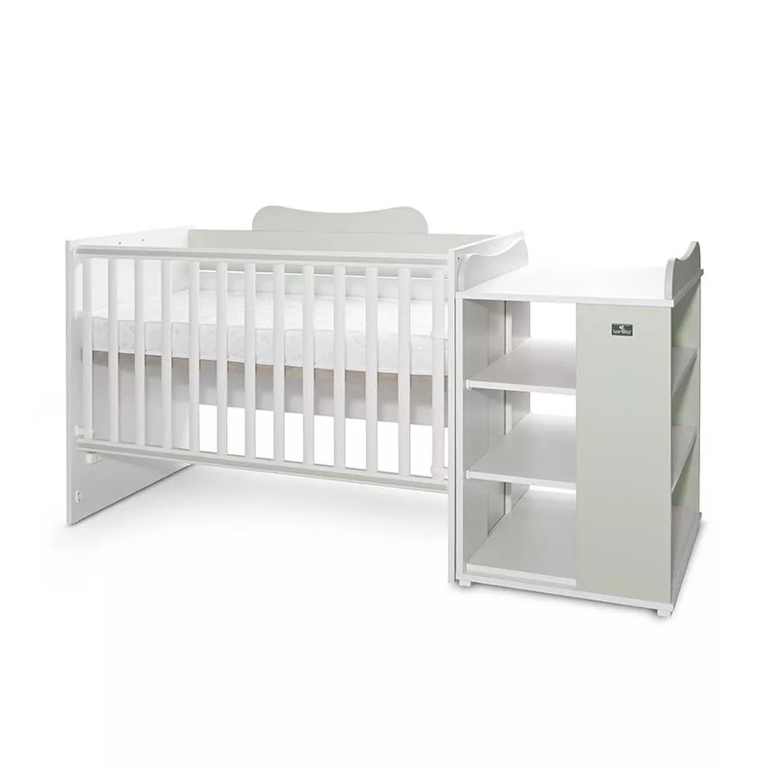 Patut modular multifunctional, 5 confirgurari diferite, 190 x 72 cm, Multi, White Milky Green [2]