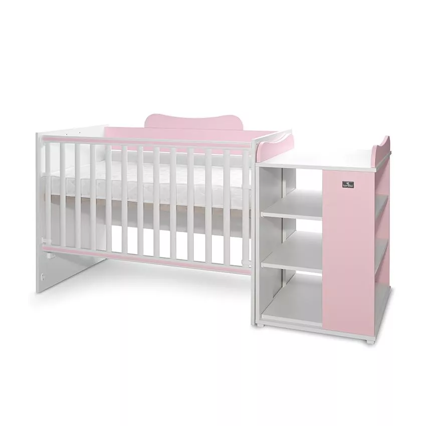 Patut modular multifunctional, 5 confirgurari diferite, 190 x 72 cm, Multi, White Orchid Pink [2]