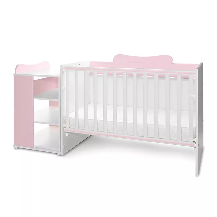 Patut modular multifunctional, 5 confirgurari diferite, 190 x 72 cm, Multi, White Orchid Pink [6]