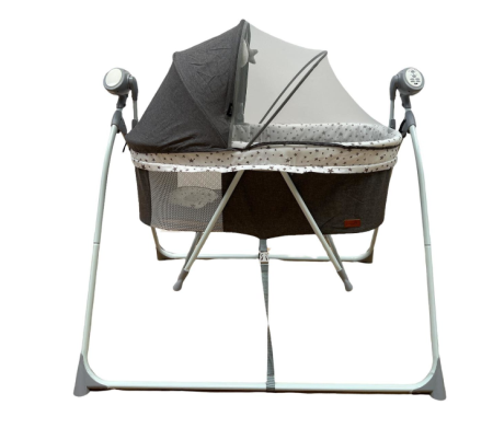 Patuturi si tarcuri pliabile - Patut multifunctional,  2 in 1 cu functie de leganare, cu telecomanda, gri