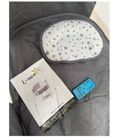 Patut multifunctional,  2 in 1 cu functie de leganare, cu telecomanda, gri [2]