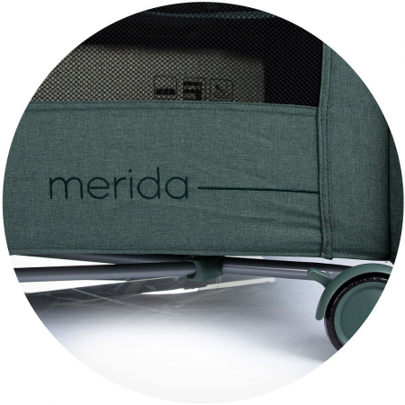 Patut pliabil Chipolino Merida aloe linen cu laterala culisanta [4]