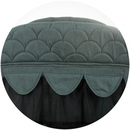 Patut pliabil Chipolino Merida aloe linen cu laterala culisanta [5]