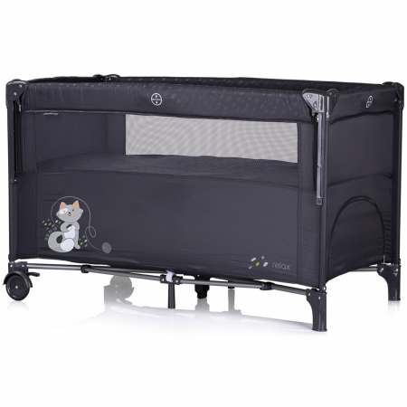 Patut pliabil Chipolino Relax anthracite cu laterala culisanta [1]