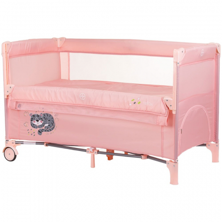 Patuturi si tarcuri pliabile - Patut pliabil Chipolino Relax flamingo tiger cu laterala culisanta
