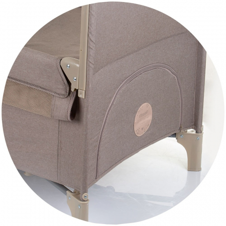 Patut pliabil Chipolino Relax macadamia linen cu laterala culisanta [6]