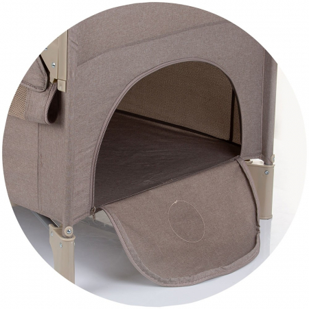 Patut pliabil Chipolino Relax macadamia linen cu laterala culisanta [7]