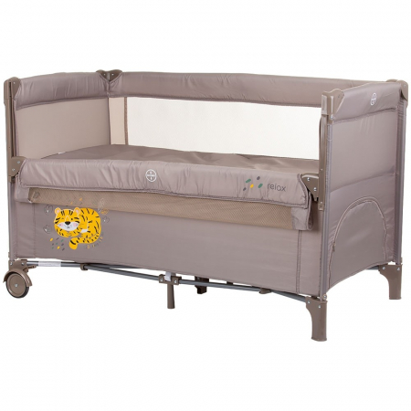 Patuturi si tarcuri pliabile - Patut pliabil Chipolino Relax macadamia tiger cu laterala culisanta