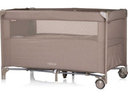 Patut bebe - Patut pliabil Chipolino Relax tiramisu cu laterala culisanta